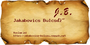 Jakabovics Bulcsú névjegykártya